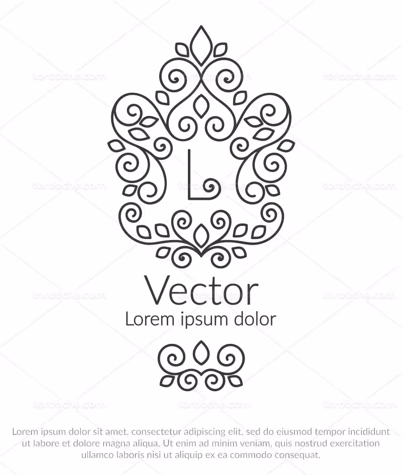 وکتور مونوگرام حرف L | گرافیک با طعم تربچه