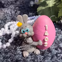 تخم مرغ سفالی  با نماد خرگوش جنس خمیر چینی سال 1402 