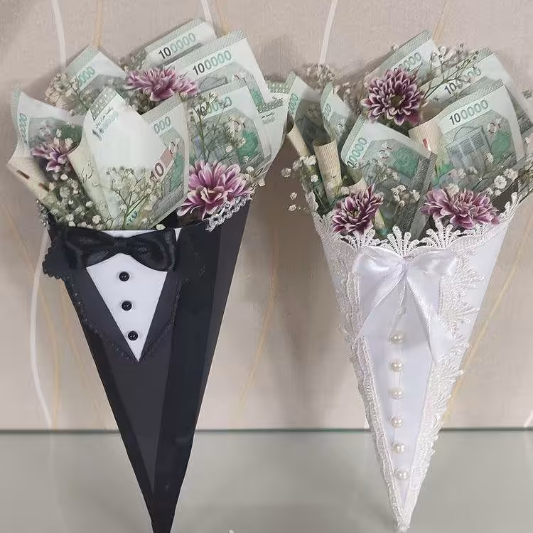 مجموعه 2 عددی باکس شاباش عروس و داماد ، بدون اسکناس