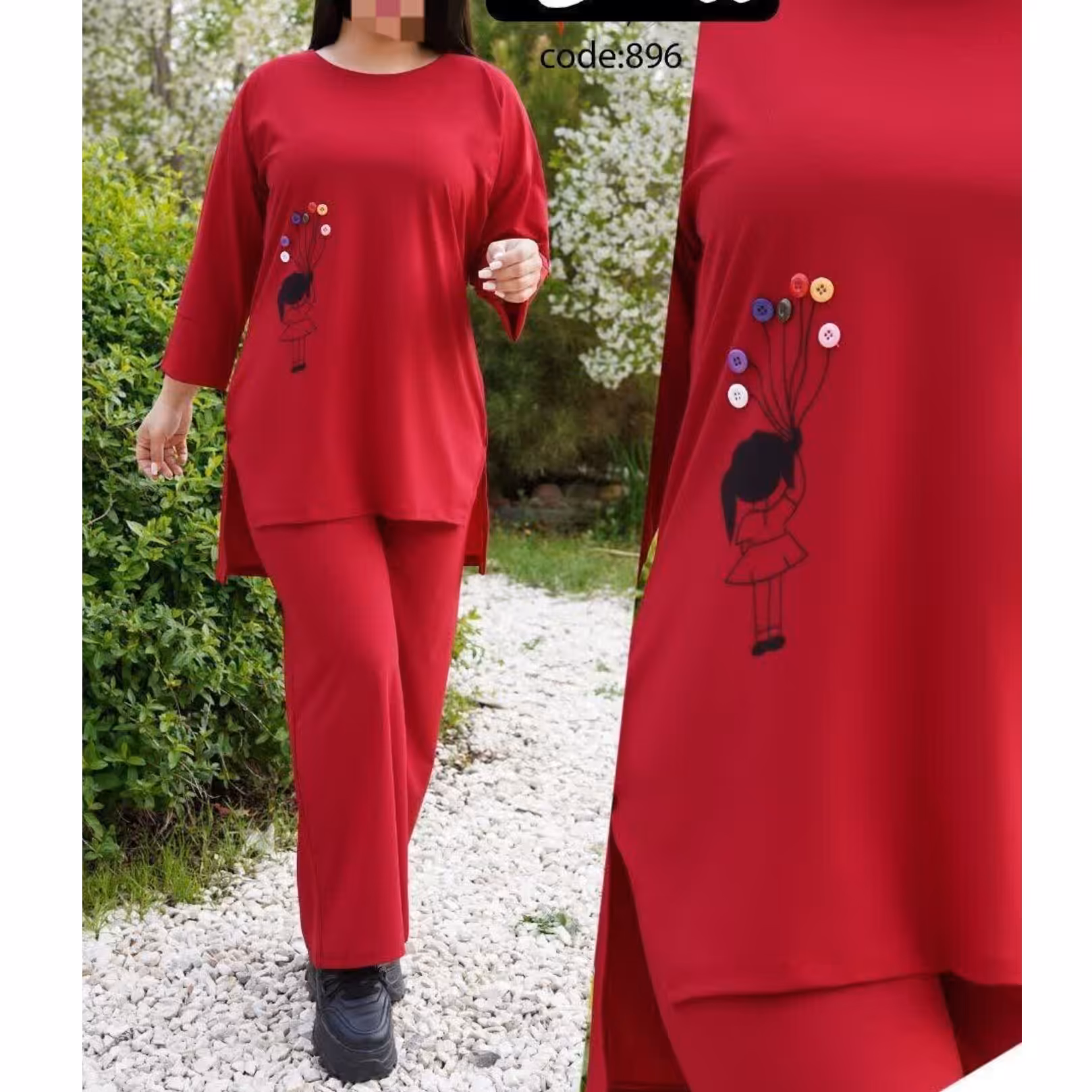 تونیک شلوار زنانه بادکنکی