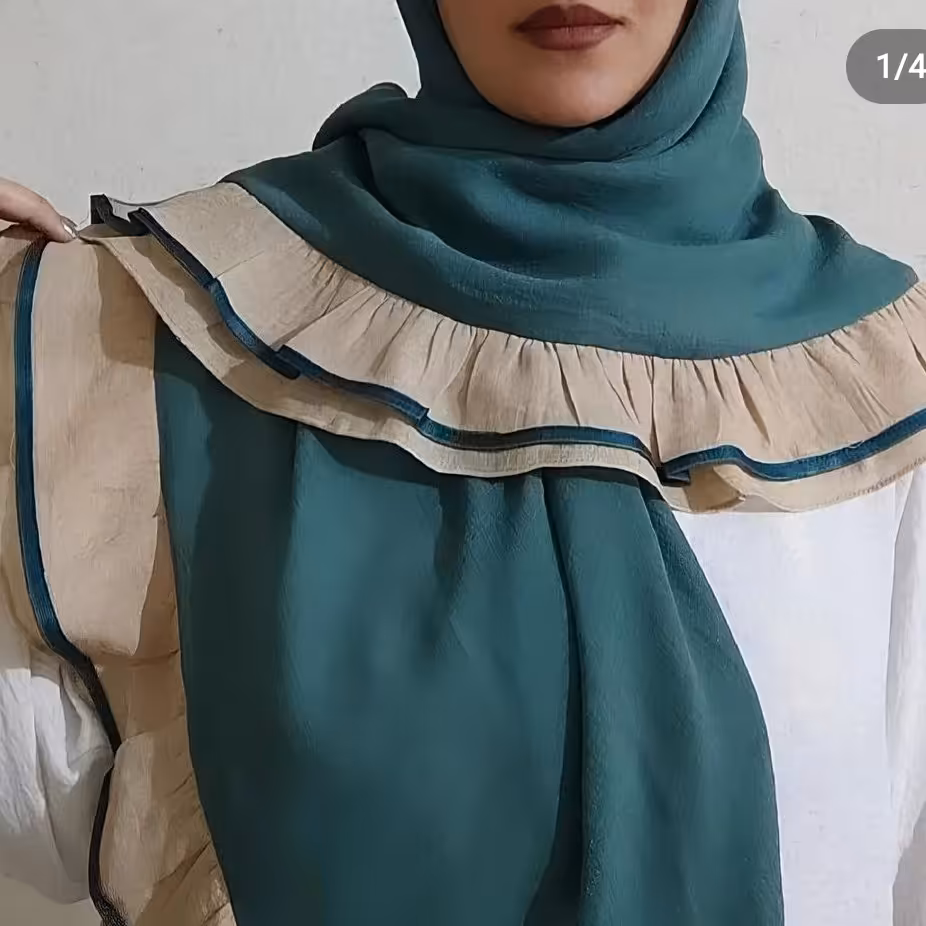 روسری وال روسری سبز وال اسلپ شالروسری