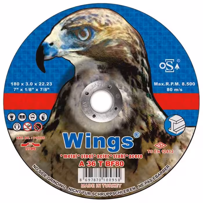 صفحه برش محدب فلز وینگز قطر 180 میلیمتر