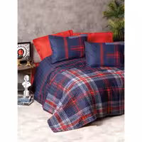 ست پنبه دوزی کاتن باکس مدل Masculine Abel Kirmizi تک نفره 3 تکه