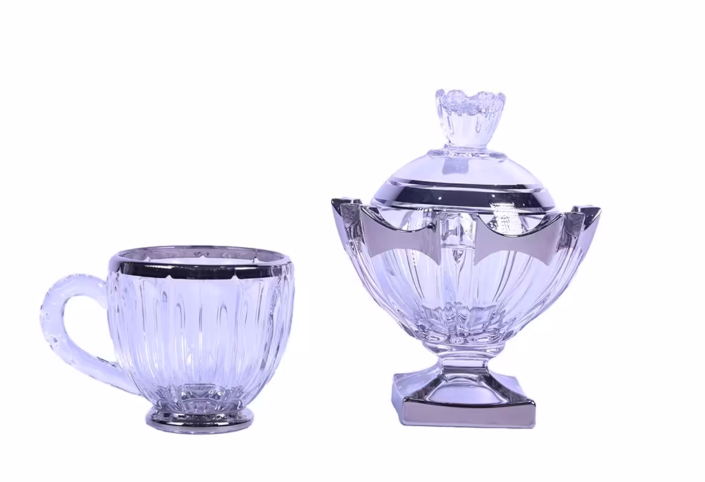 فنجان وقندان کریستال اف ام اف