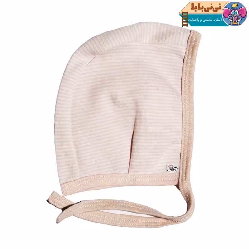 کلاه نوزادی آدمک طرح راه راه کد 01 رنگ صورتی