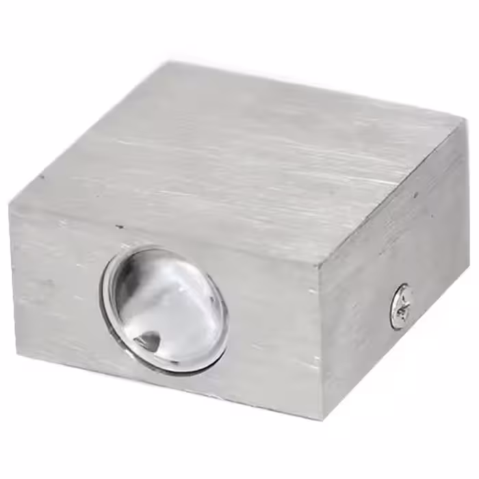 چراغ دکوراتیو نماودکوراسیون داخلی مربع یکطرفه بدنه کروم لنزدار  آفتابی