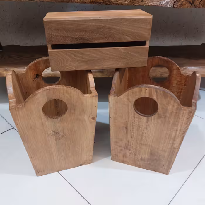 سطل و جادستمال کاغذی چوبی