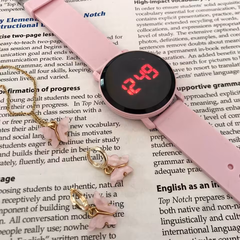 ساعت ال ای دی صورتی( بدون نیم ست )