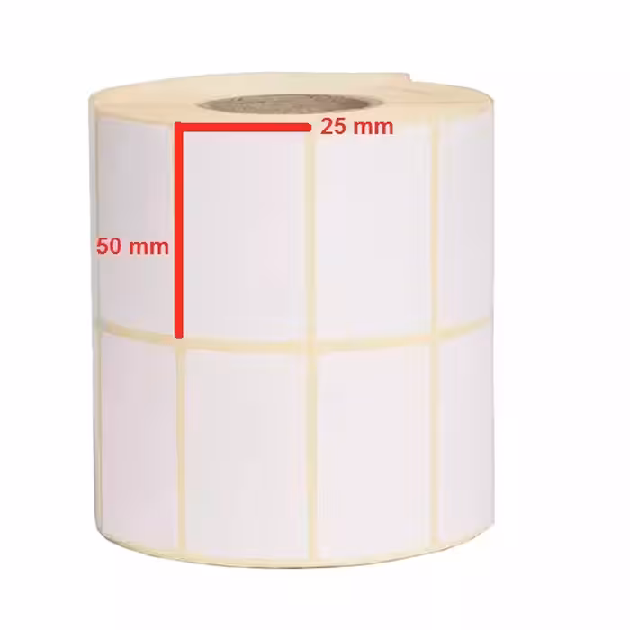 لیبل پرینتر سایز 50 * 25 (دو ردیفه)