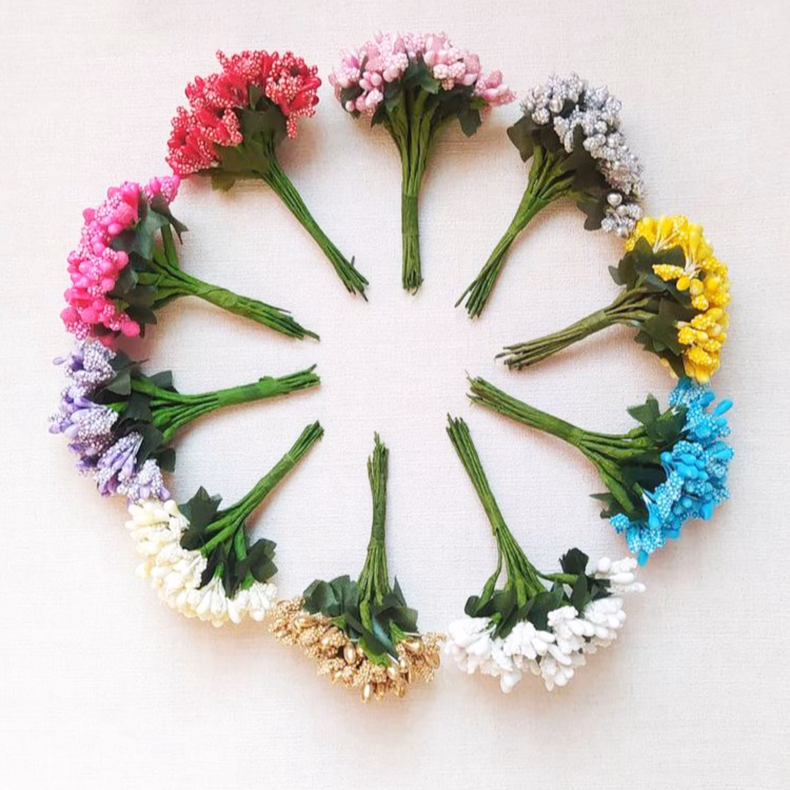 گل مصنوعی پرچم شکری بسته 12 عددی رنگ بنفش