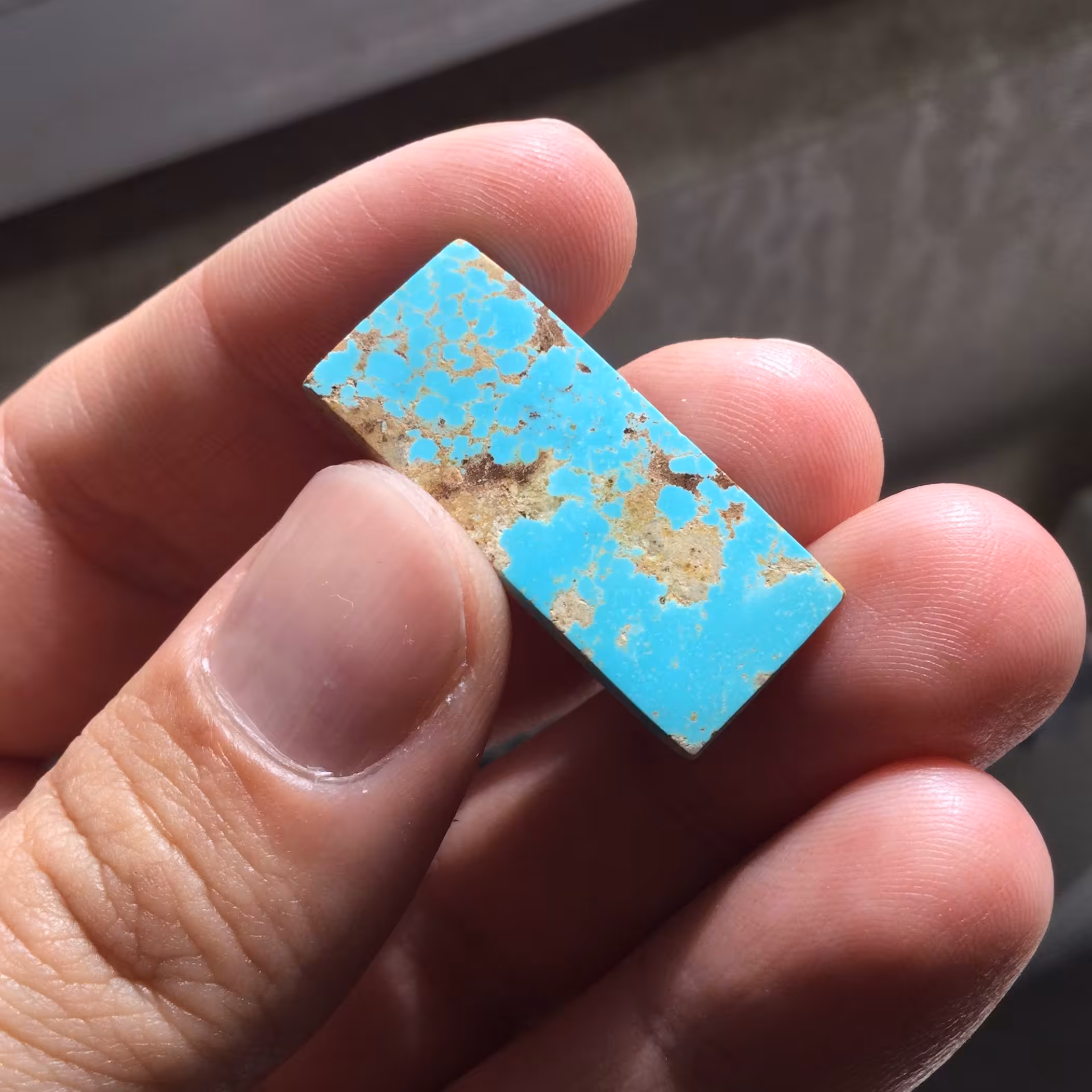 فیروزه ناب نیشابوری تمام مغز(تراش مستطیلی) 