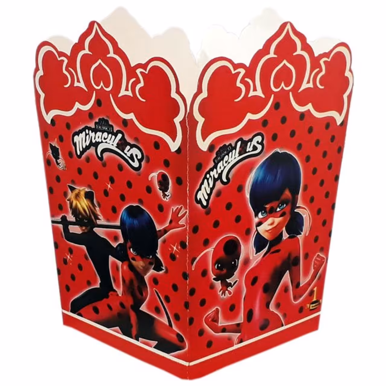 ظرف پاپ کورن مدل دختر کفش دوزک بسته 10 عددی