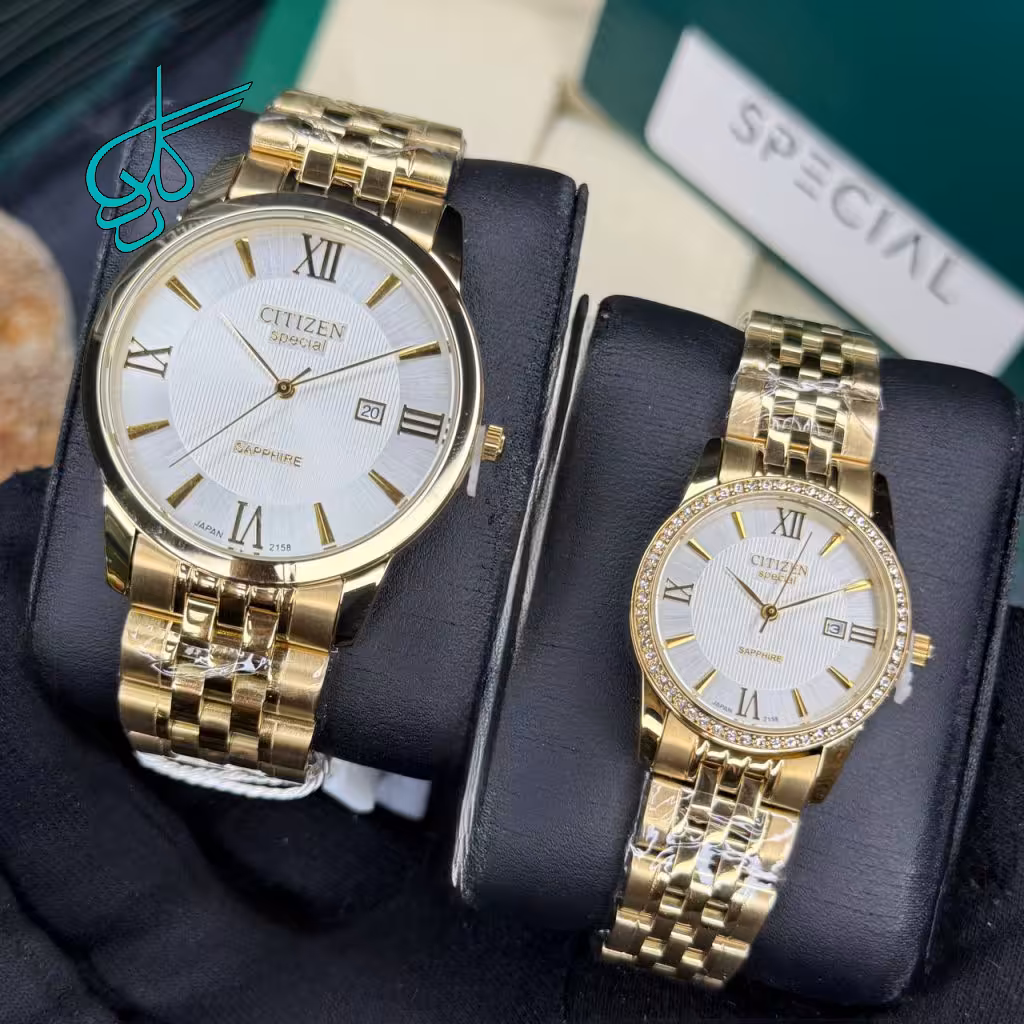 خرید ست ساعت زنانه و مردانه سیتیزن اسپشیال کلاسیک موتور ژاپن کیفیت عالی رنگ ثابت کد 2116875 - ردگل