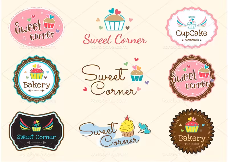 وکتور لوگو شیرینی فروشی | گرافیک با طعم تربچه