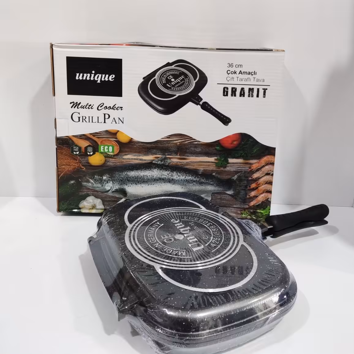 ماهی تابه دو طرفه گرانیتی مارک یونیک سایز 36