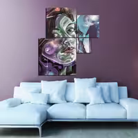 تابلو شاسی 4 تکه طرح نقاشی صورت کد 138 سایز 90x80 سانتیمتر