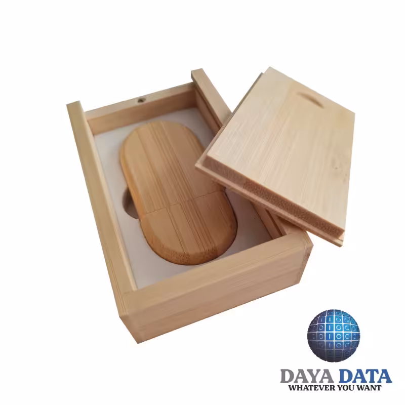 فلش مموری  دایا دیتا  ست ساده چوبی  مدل WO1001-35  ظرفیت128GB -USB2 رنگ کرم تیره