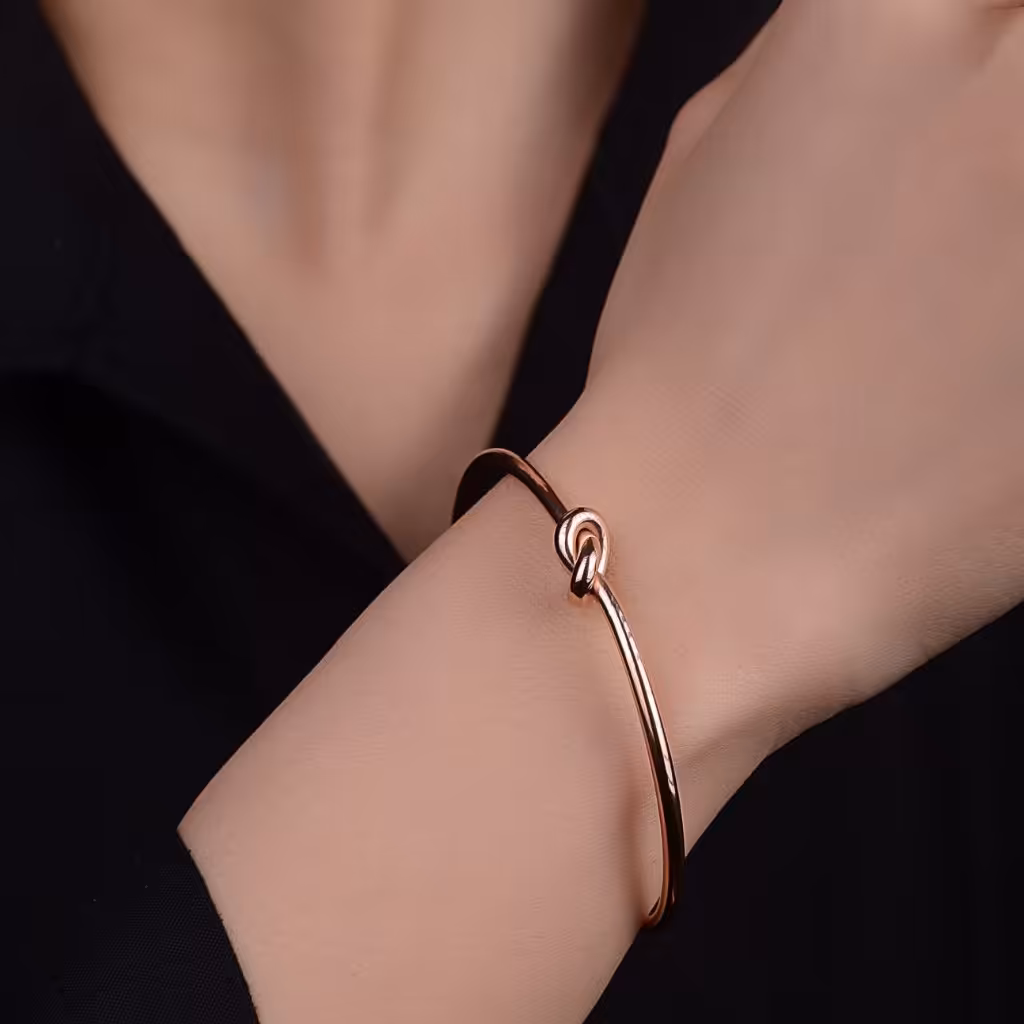 دستبند النگویی زیبا و جدید استیل رنگ ثابت و ضد حساسیت