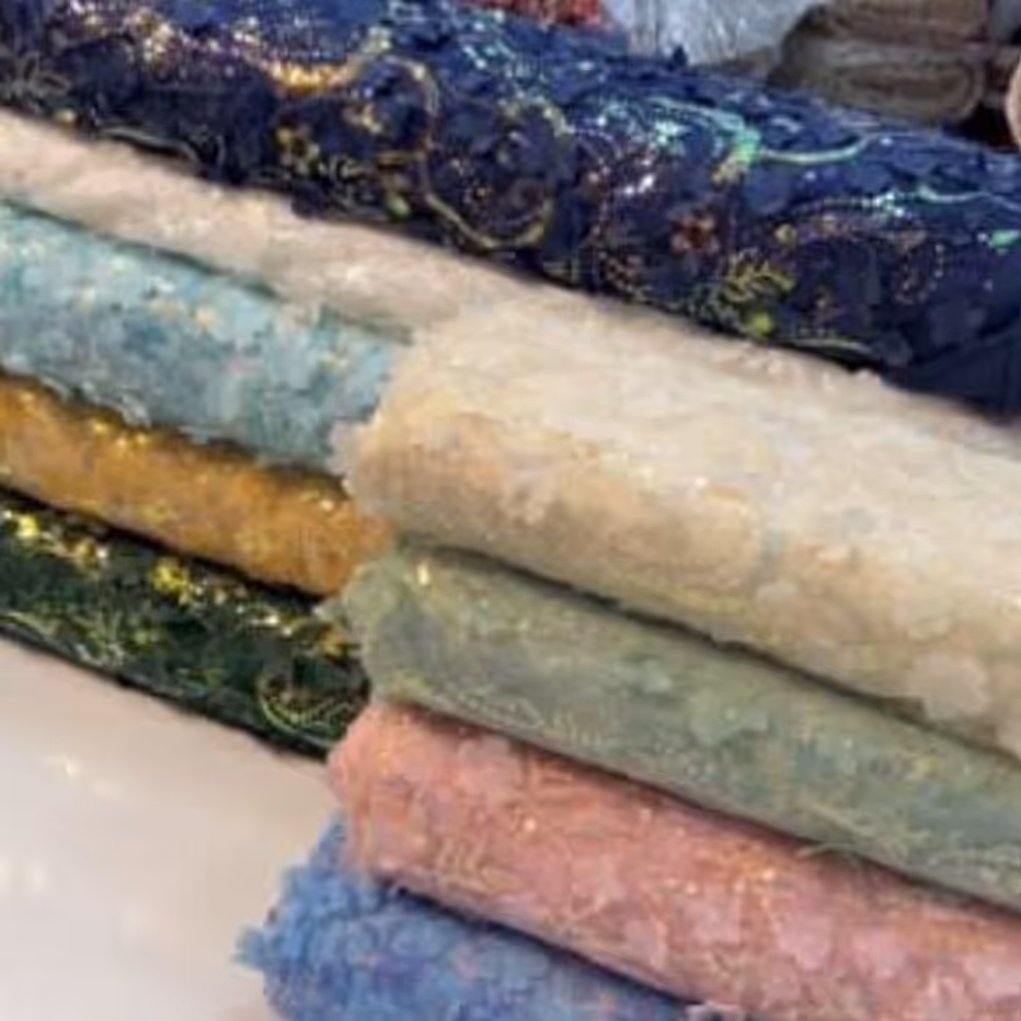 پارچه مجلسی شکوفه گل برجسته