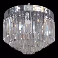 لوستر کریستالی نقره ای 17 شعله قطر 40  (پسکرایه)