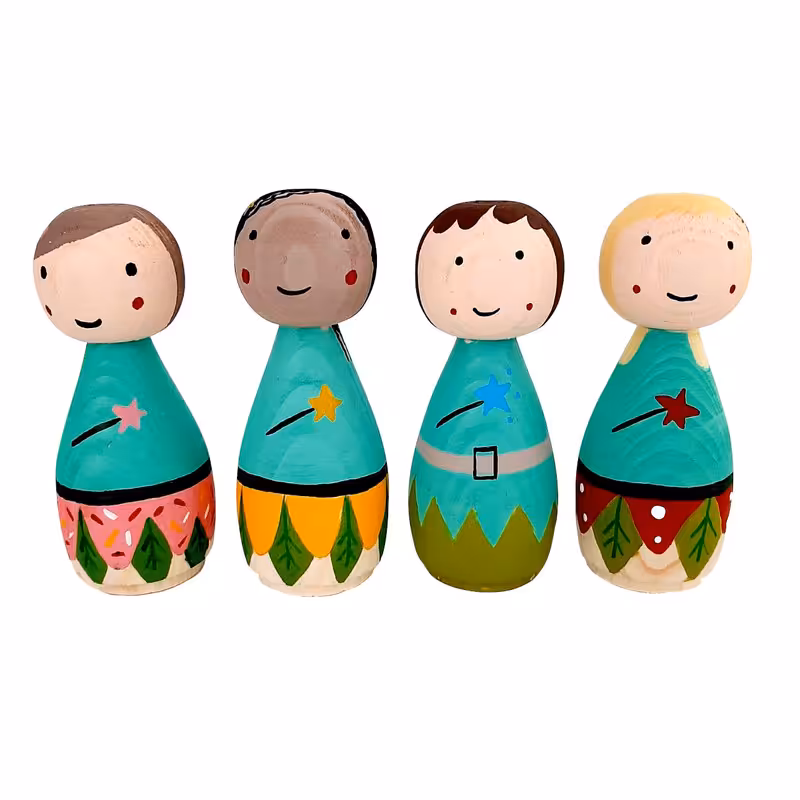 اسباب بازی چوبی مدل پری های جنگل کد WD23 مجموعه 4 عددی