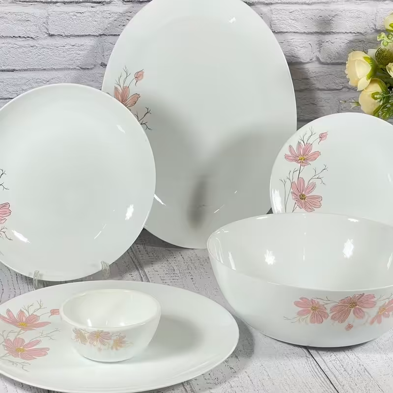 سرویس آرکوپال 26 پارچه گرد  مقصود ژالین صورتی