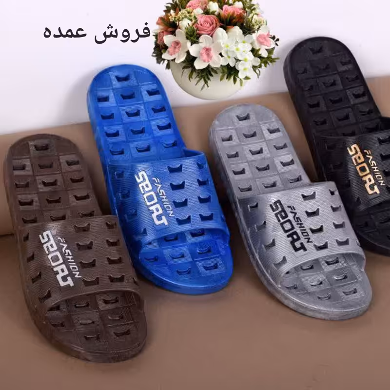 دمپایی 24تایی عمده مردانه مدل هیرو در رنگبندی الوان جنس ایربولینگ ، زوج کارتن 24