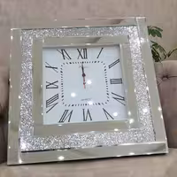 ساعت دیواری آینه ای نگین دار pinar