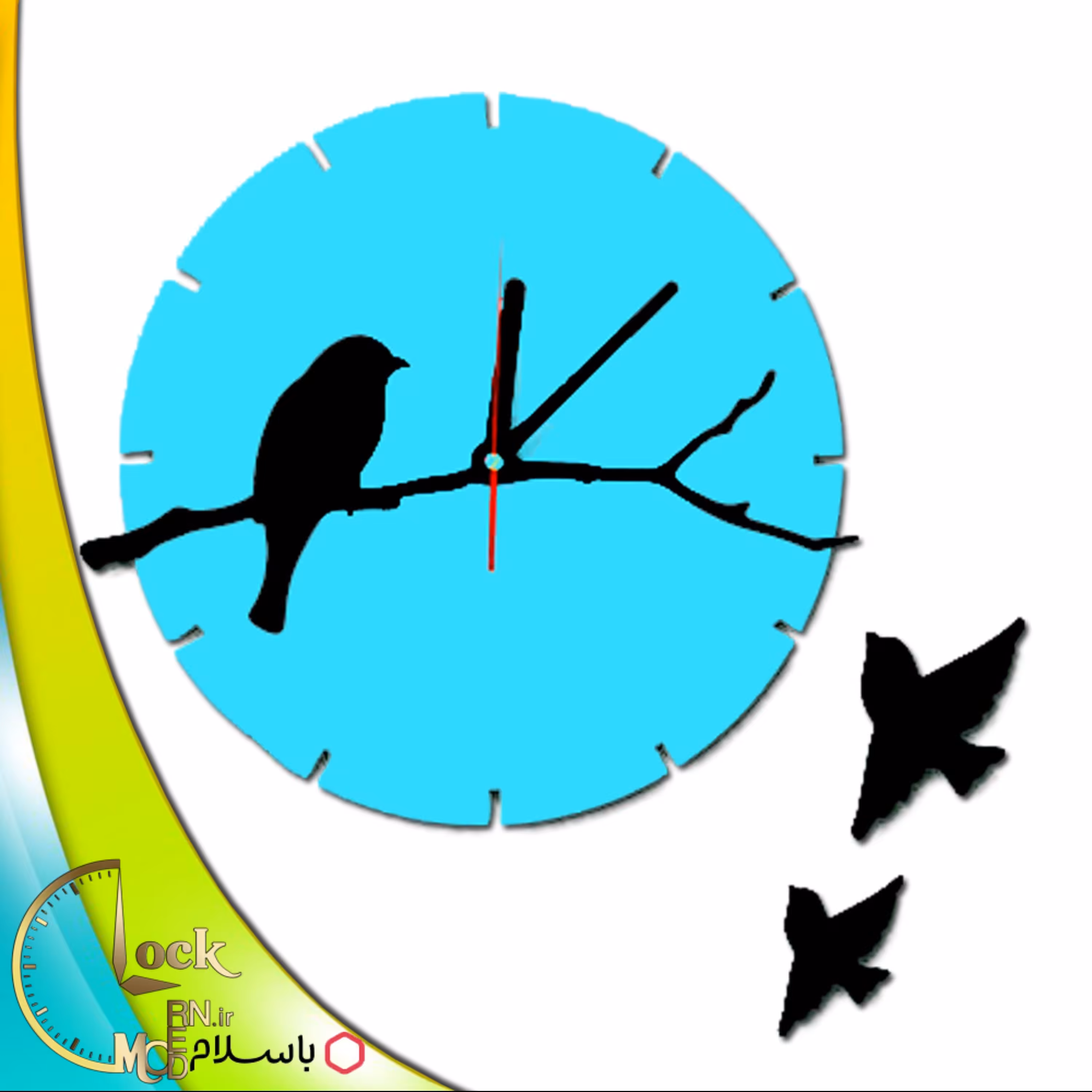 ساعت دیواری طرح پرنده کد 582