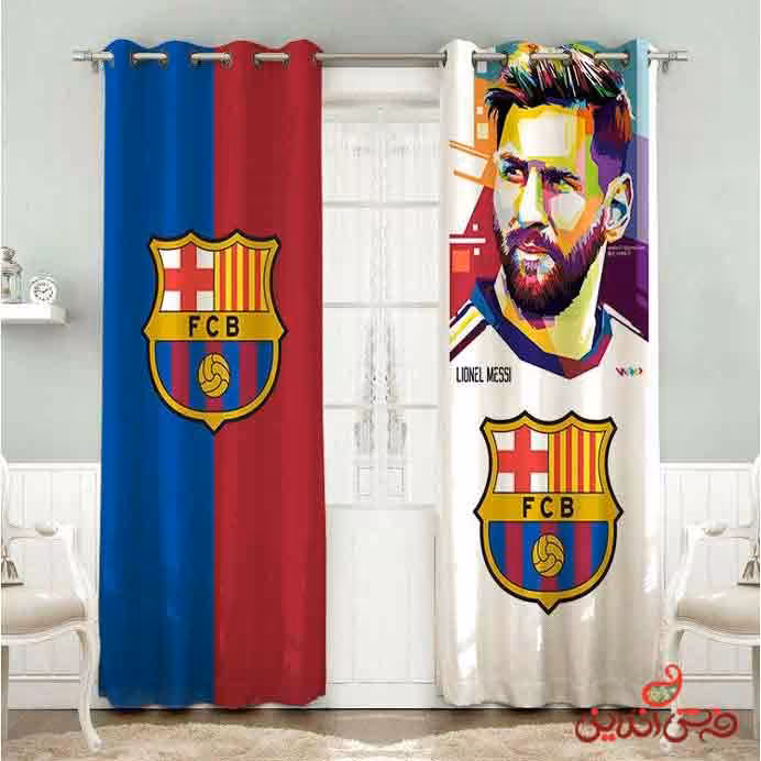 پرده 2عددی مدرن طرح مسی و بارسلونا کد 2786