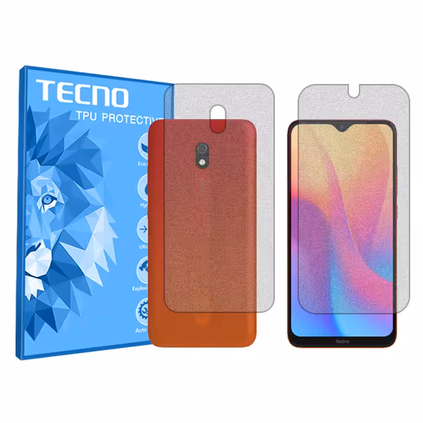 گلس صفحه نمایش و پشت گوشی شیائومی Redmi 8A مدل هیدروژلی مات برند تکنو کد SS