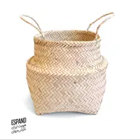 سبد حصیری اسپند طرح ایکیا خمره ای - 25 سانتی - ارسال پس کرایه 
