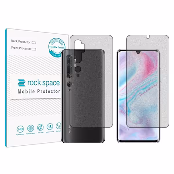 گلس صفحه نمایش و پشت گوشی شیائومی نسخه Note 10 Pro مدل نانو هیدروژل گیمینگ برند راک اسپیس کدSS