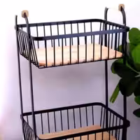 جا سیب زمینی و پیاز چوبی و فلزی 3 طبقه