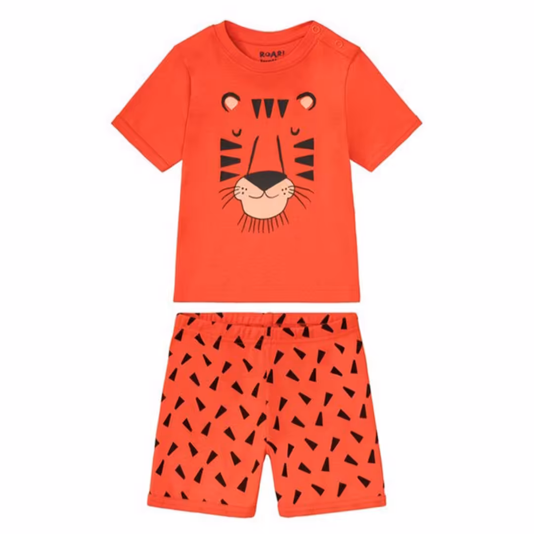 ست تیشرت و شلوارک پسرانه لوپیلو طرح ببر جنس نخ پنبه 