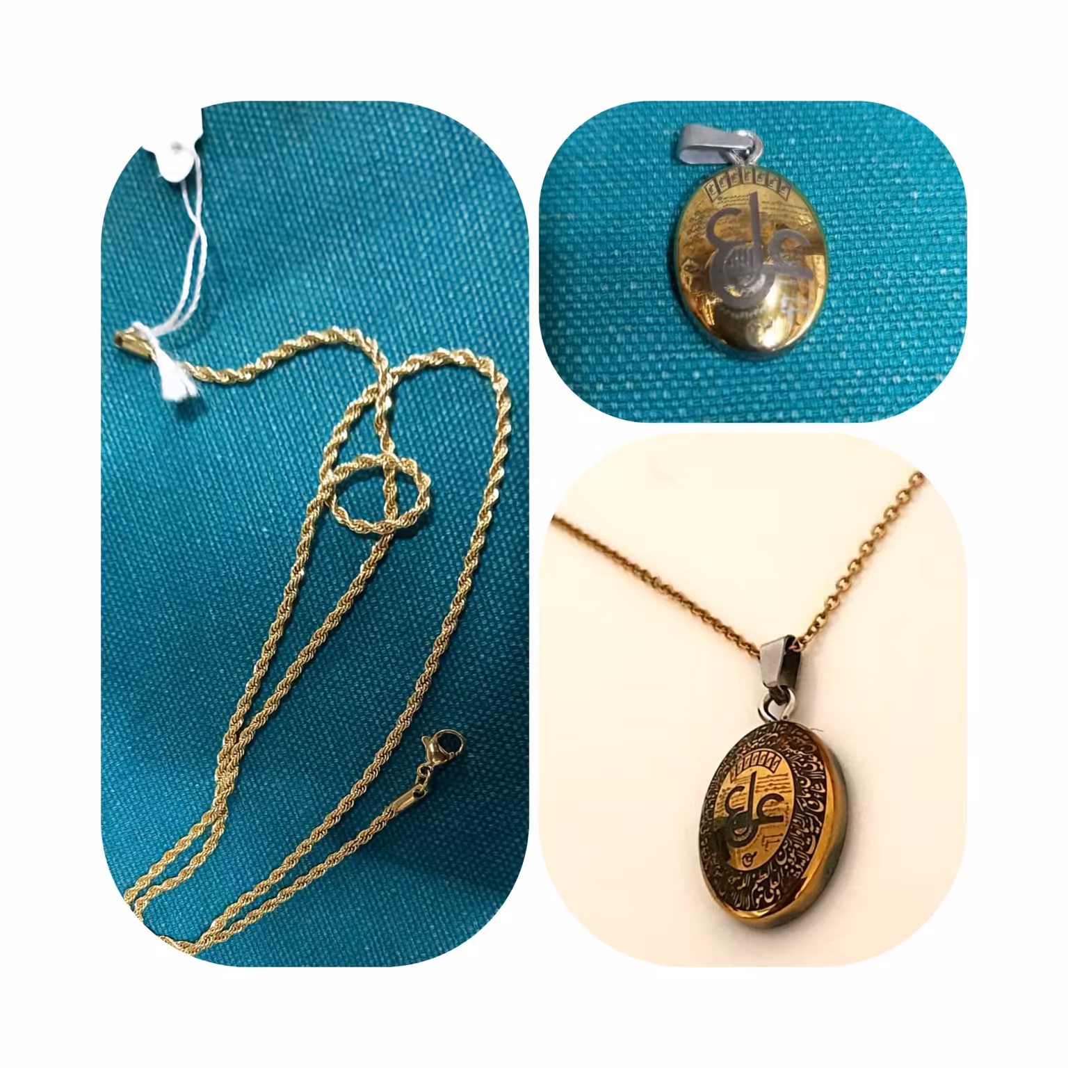 10 عدد گردنبند حدید صینی با زنجیر  استیل رنگ ثابت