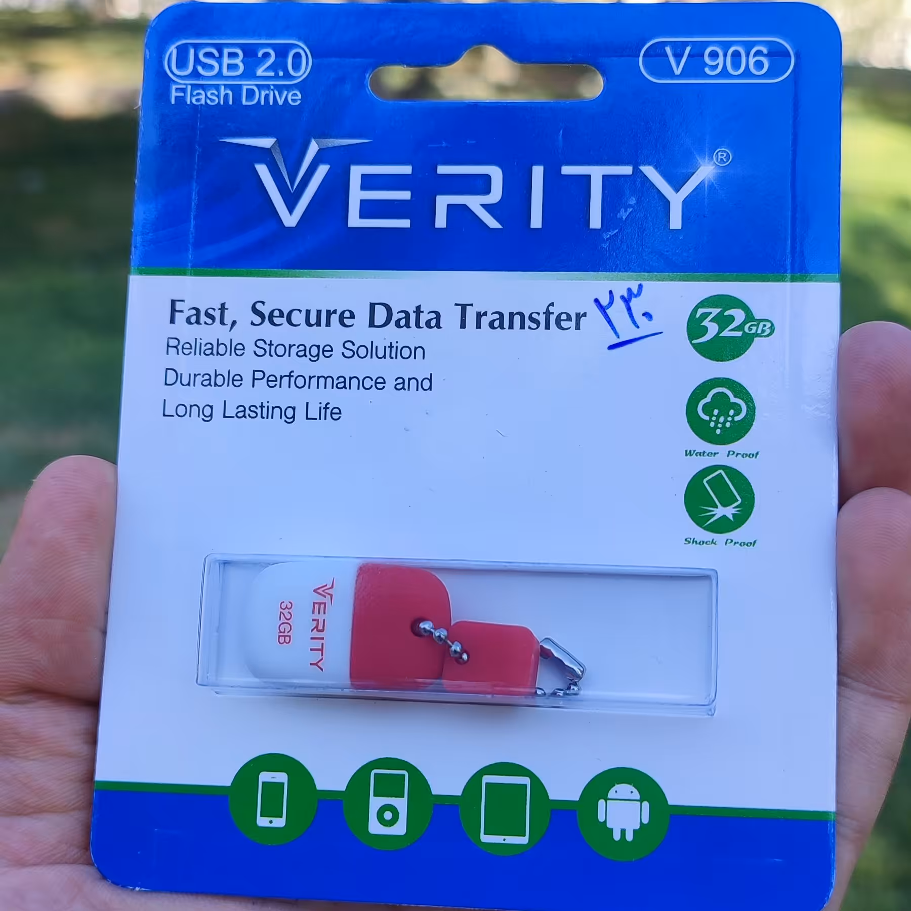 فلش32گیگ وریتی مدل v906 با گارانتی مادام سیلیکونی 