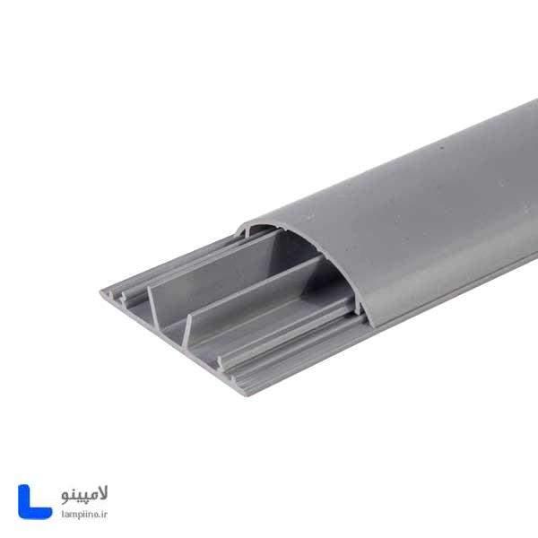 داکت برق دانوب نیم گرد کف خواب سایز 75×20 پشت چسبدار طوسی بسته 30 متری