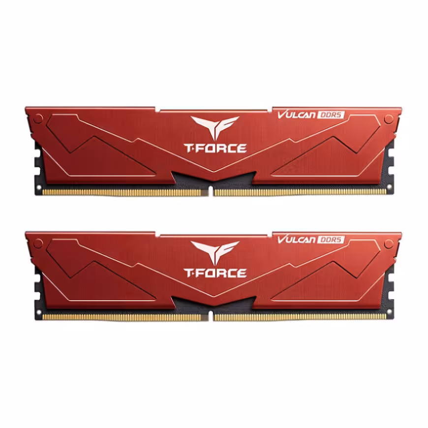 رم تیم گروپ T-FORCE VULCAN Red 32GB 16GBx2 4800MHz CL36 DDR5