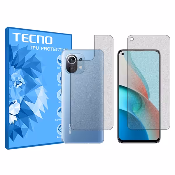 گلس صفحه نمایش و پشت گوشی شیائومی 11 Lite 5G NE مدل هیدروژلی مات برند تکنو کد SS