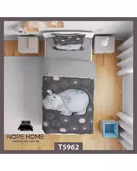 سرویس لحاف روتختی کودک یک نفره 5 تکه نوپه هوم Nopehome طرح کارتونی کد T5962