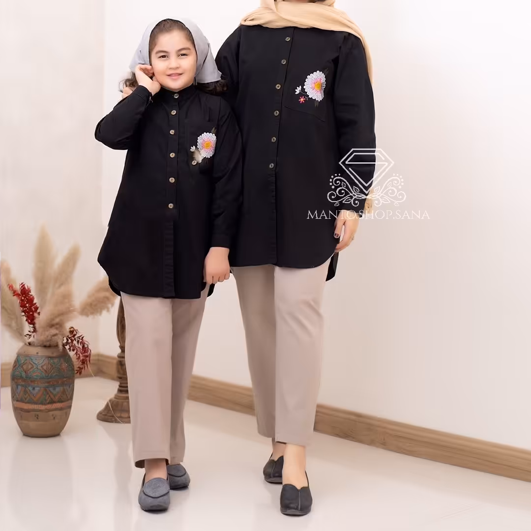  شومیز نخی مشکی نگین 