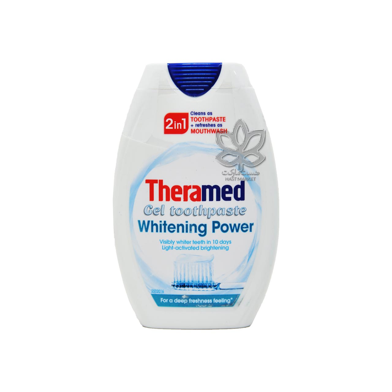 خمیر دندان ژلی سفید کننده با دهانشویه ( 2 در 1 ) 100 میل ترامد - theramed