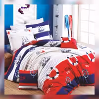 لحاف تکنفره طرح ملوان با پارچه  نخ پنبه و دوخت درجه یک