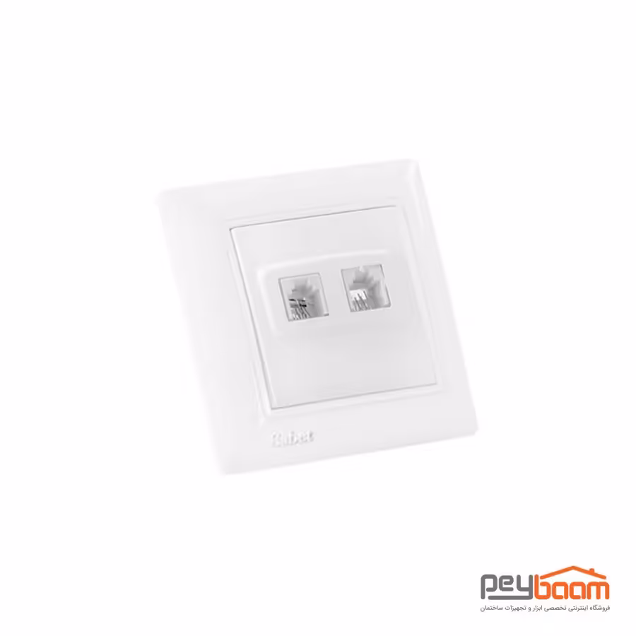 پریز تلفن دو سوکت ثابت الکتریک مدل پانیذ