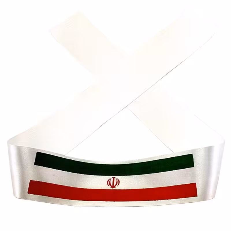 102042-سربند ساتن مدل پرچم ایران
