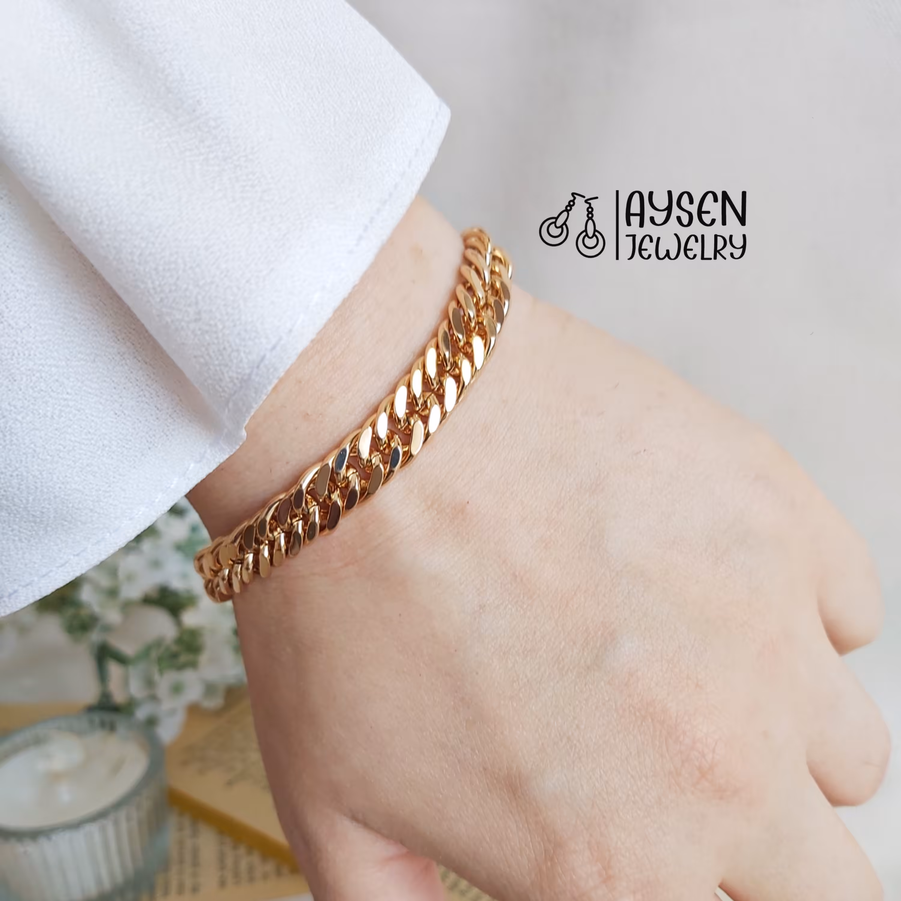 دستبند کارتیه 7 میل ژوپینگ مشابه طلا