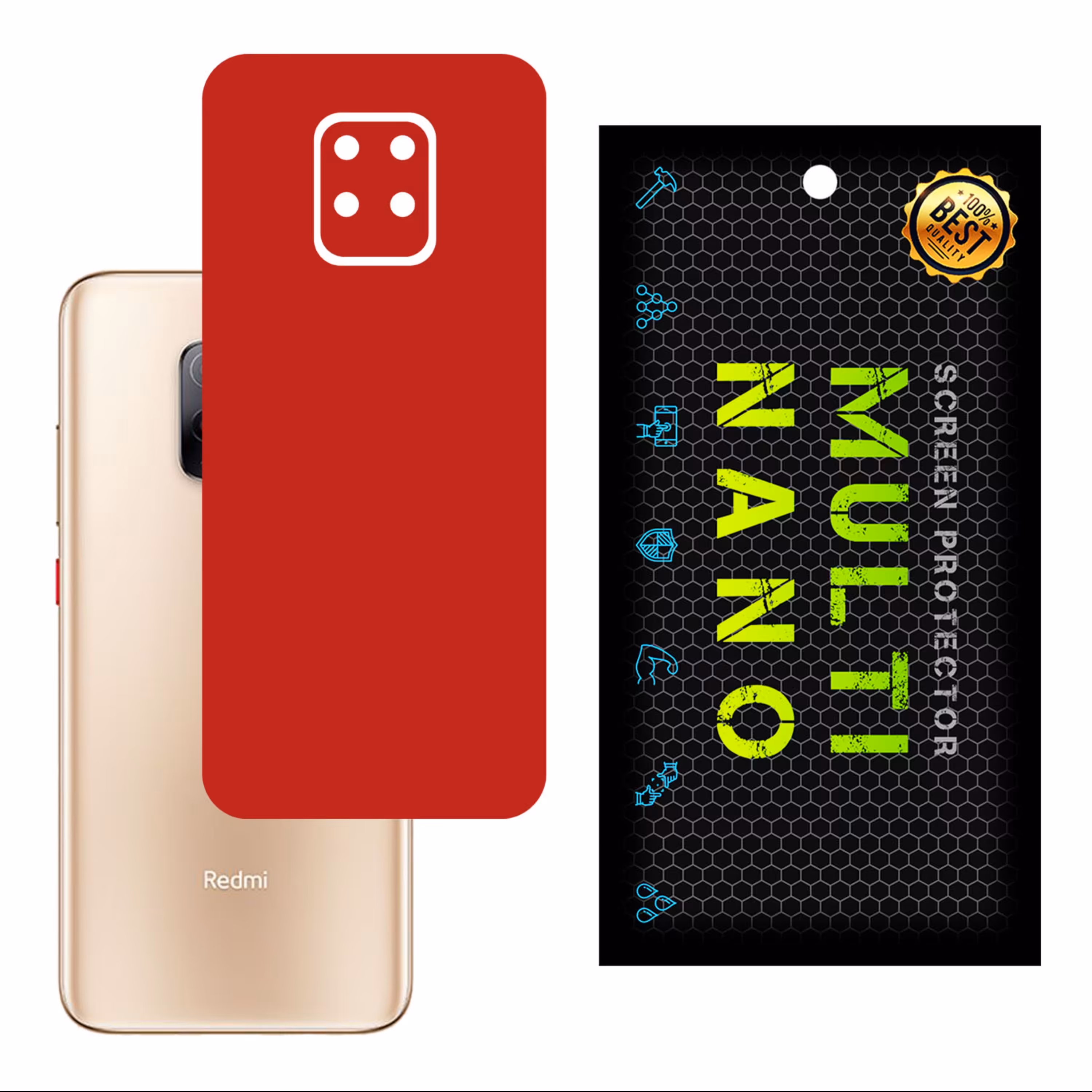 برچسب پوششی MultiNano مدل X-F1M-Red برای پشت موبایل شیامی Redmi 10X 5G