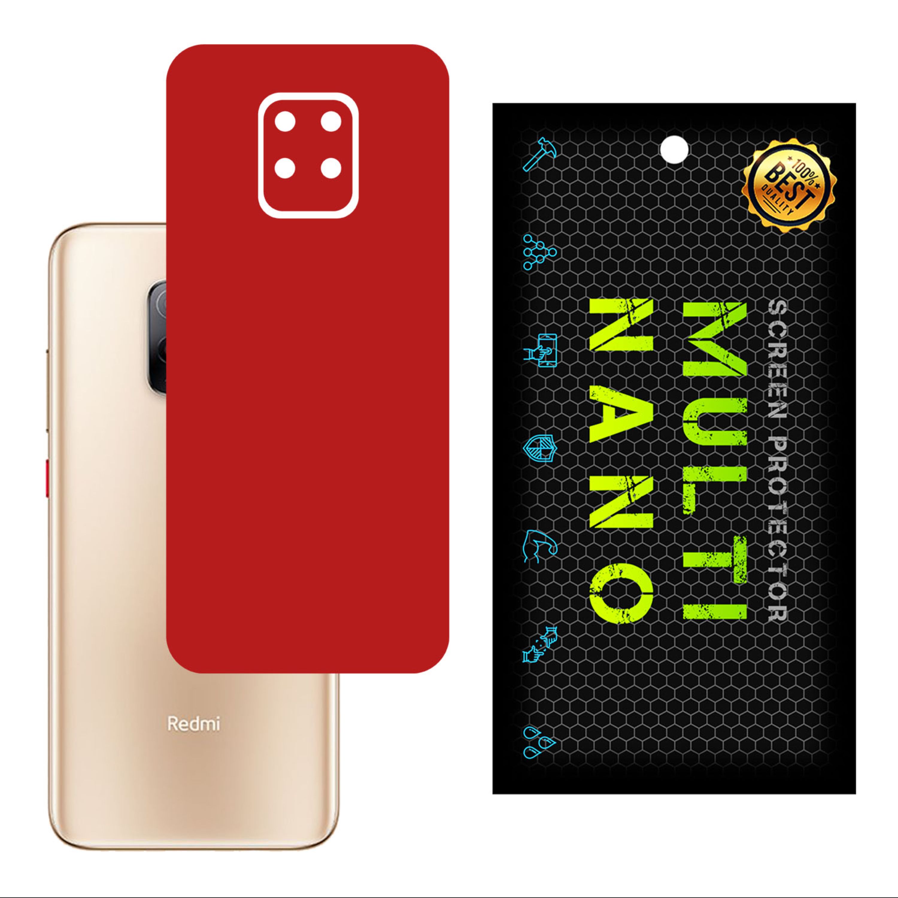 برچسب پوششی MultiNano مدل X-F1M-Red برای پشت موبایل شیامی  Redmi 10X 5G 