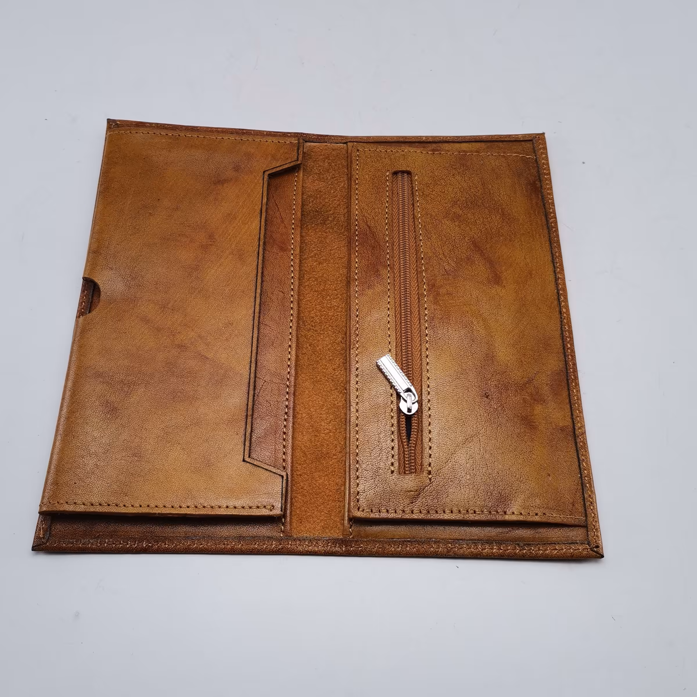 کیف پول چرم  رنگ طبیعی